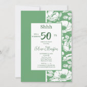 Sage Green verjaardagsuitnodiging Kaart (Voorkant)