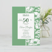 Sage Green verjaardagsuitnodiging Kaart (Staand voorkant)