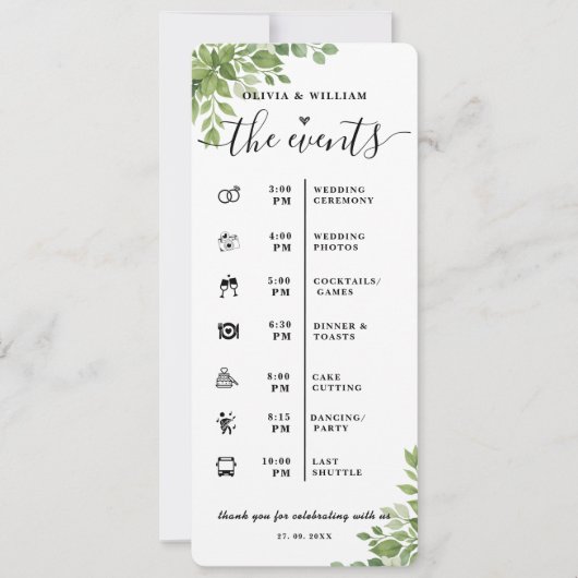 Sage Green verlaat het trouwprogramma van de Orde  Kaart (Voorkant)