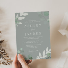 Sage Green verlaat moderne bruiloft Kaart