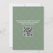 Sage Green verlaat Monogram QR Code Wedding Kaart (Achterkant)