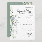 Sage Green verlaat verlovingsfeest QR Code Foto Kaart (Voorkant / Achterkant)