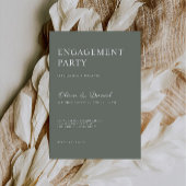 Sage Green Verloving Invitation Sjabloon Kaart