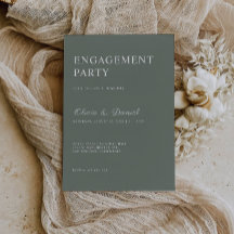 Sage Green Verloving Invitation Sjabloon