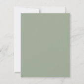 Sage Green Vertical Photo Minimalist Weddenschap Save The Date (Achterkant)