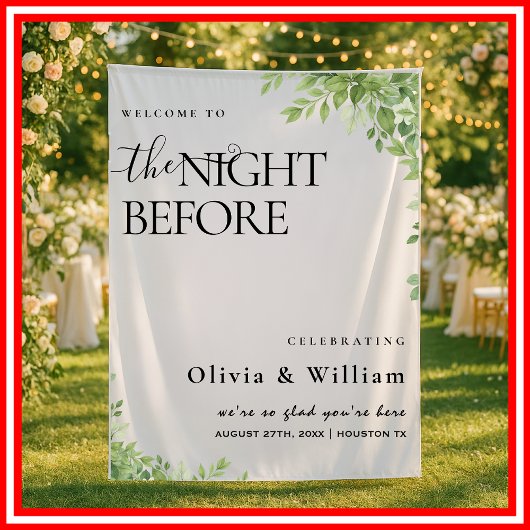 Sage Green vertrekt de nacht voor de bruiloft Wandkleed