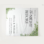 Sage Green vertrekt de nacht voor de bruiloft Wandkleed (Voorkant (horizontaal))