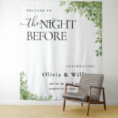 Sage Green vertrekt de nacht voor de bruiloft Wandkleed (In situ)