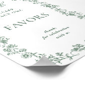 Sage Green Victoriaans  Bloemen Favorieten Trouwen Poster (Hoek)