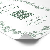 Sage Green Victoriaans  Floral Honeymoon Fund Poster (Hoek)