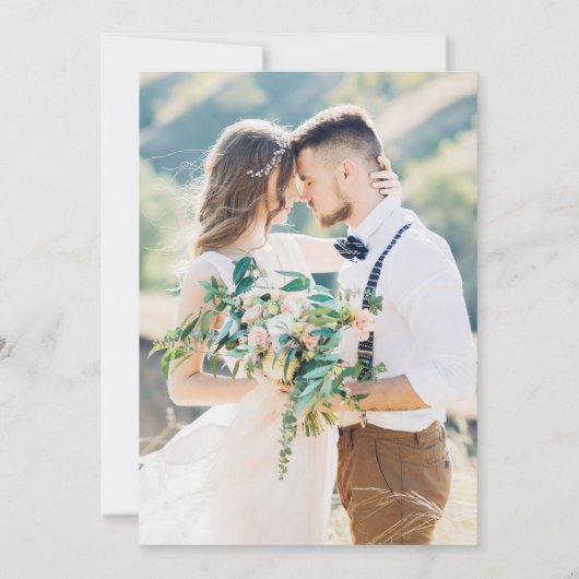 Sage Green Victoriaans Franse Bloemen Trouwfoto Bedankkaart (Achterkant)