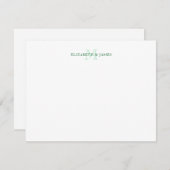 Sage Green Vintage Couple Monogram Personalized Notitiekaartje (Voorkant / Achterkant)