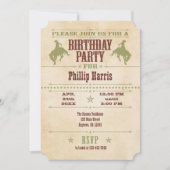 Sage Green Vintage Cowboy Birthday Uitnodiging (Voorkant)