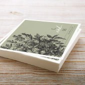 Sage Green Vintage Floral Monogram Wedding Servet