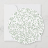 Sage Green Vintage French Floral Bridal Shower Kaart (Achterkant)