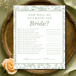 Sage Green Vintage How Well Do You know the Bride