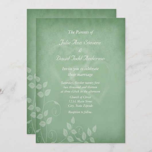 Sage Green Vintage Kaart (Voorkant / Achterkant)