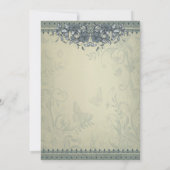 Sage Green Vintage Lace Wedding Kaart (Achterkant)