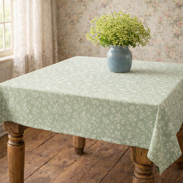 Sage Green Vintage Tablecloth  Tafelkleed