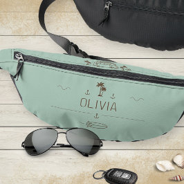 Sage Green Vintage Van Surfer Crew Minimalist Heuptasje