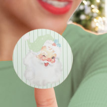 Sage Green Vintage Winking Santa Claus Kerstmis