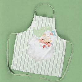 Sage Green Vintage Winking Santa Kerstmis Apron Schort