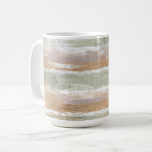 Sage Green Violet Oranje White Waterverf Stripes Koffiemok
