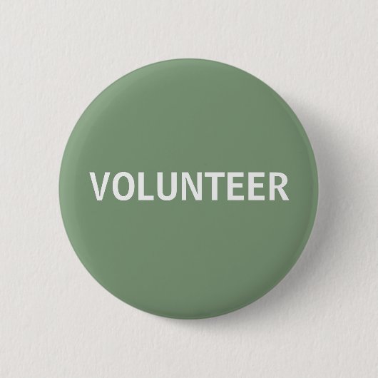 Sage Green Volunteer Ronde Button 5,7 Cm (Voorkant)