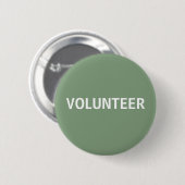 Sage Green Volunteer Ronde Button 5,7 Cm (Voorkant /achterkant)