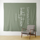 Sage Green Vrijgezellenfeest Backdrop Wandkleed (In Situ (horizontaal))