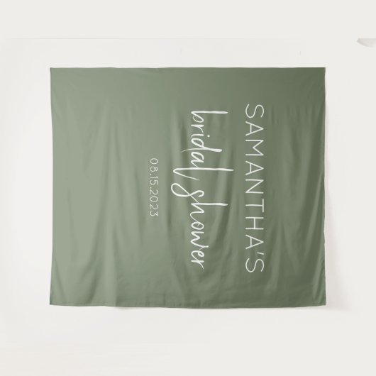 Sage Green Vrijgezellenfeest Backdrop Wandkleed (Voorkant (horizontaal))