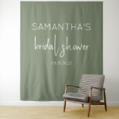 Sage Green Vrijgezellenfeest Backdrop Wandkleed (In situ)