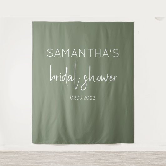 Sage Green Vrijgezellenfeest Backdrop Wandkleed (Voorkant)