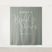 Sage Green Vrijgezellenfeest Foto Achtergrond Wandkleed (Voorkant)