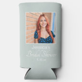 Sage Green Vrijgezellenfeest Foto Seltzer Blikjeskoeler (Voorkant)