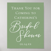 Sage Green Vrijgezellenfeest Gepersonaliseerd Wit  Poster (Voorkant)