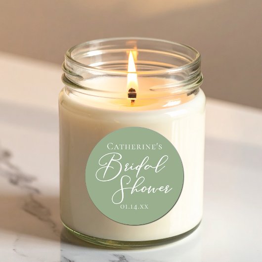 Sage Green Vrijgezellenfeest Gepersonaliseerd Wit  Ronde Sticker