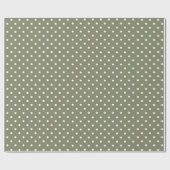 Sage Green | Wappapier met witte poka-dot Cadeaupapier (Vlak)