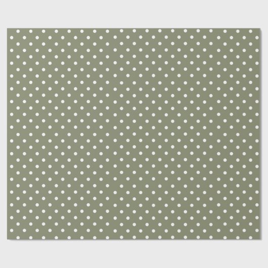 Sage Green | Wappapier met witte poka-dot Cadeaupapier (Vlak)