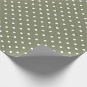 Sage Green | Wappapier met witte poka-dot Cadeaupapier (Hoek)
