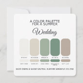 Sage Green Warm Summer Wedding Palette 2026 Card Kaart (Achterkant)