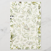 Sage Green Watercolor French Country Chic Olives Briefpapier (Voorkant)