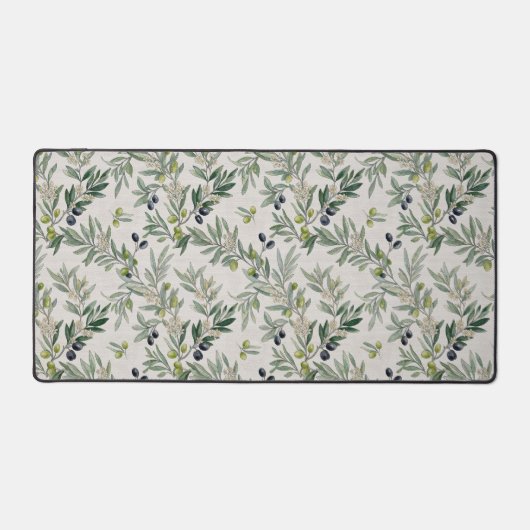 Sage Green Watercolor French Country Olive Bureaumat (Voorkant)