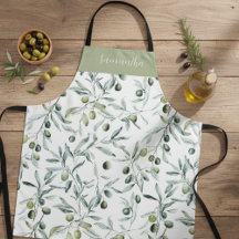 Sage Green Watercolor French Country Olive Name