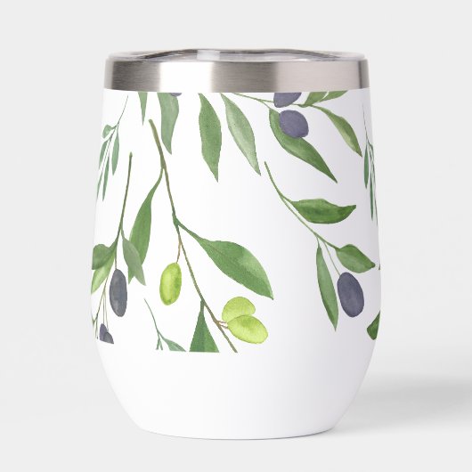 Sage Green Watercolor French Country Olive Pattern (Achterkant)