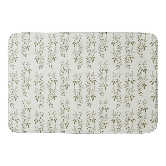 Sage Green Watercolor French Country Olive Pattern Badmat (Voorkant)