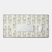 Sage Green Watercolor French Country Olive Pattern Bureaumat (Keyboard & Muis)