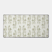 Sage Green Watercolor French Country Olive Pattern Bureaumat (Voorkant)