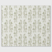 Sage Green Watercolor French Country Olive Pattern Cadeaupapier (Vlak)