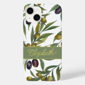 Sage Green Watercolor French Country Olive Pattern Case-Mate iPhone Case (Achterkant)